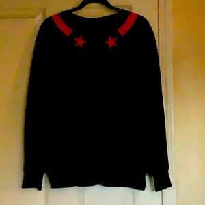 Givenchy Black Red Star jersey sweater